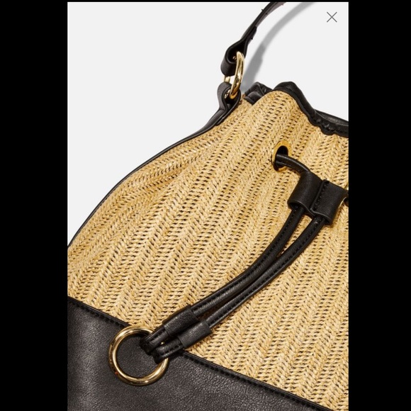 JustFab basket weave bucket bag - Picture 3 of 9